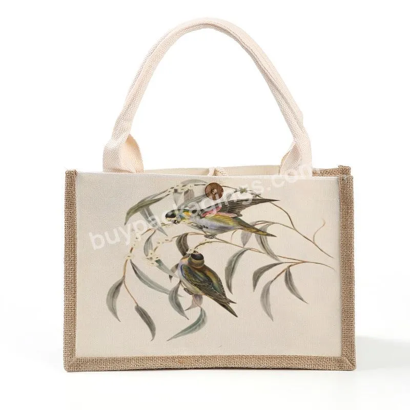 High Quality Laminated Waterproof Beach Travel Shopping New Jute Tote Bag