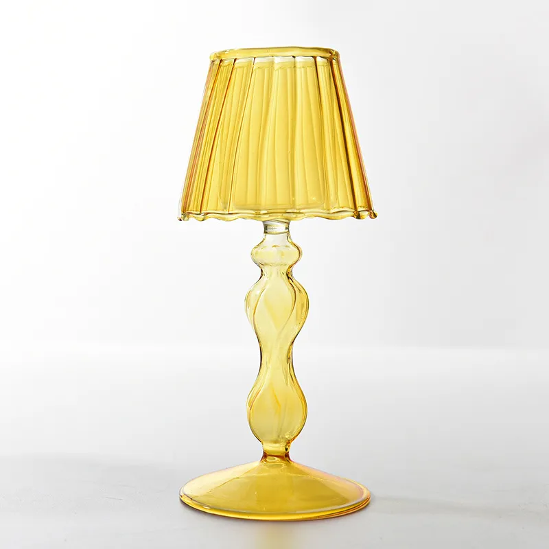 High Quality Material European Style  Home Creative Decoration Glass Table Lamp Modeling Candlestick