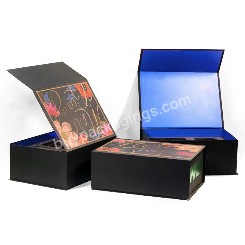 High Quality Paper Packaging Magnetic Lid Gift Foldable Box With Foam
