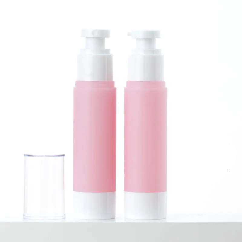 High Quality Pink Body White Cap Vacuum Lotion Liquid Foundation  Cosmetics Spray Travel Portable Plastic Bottle