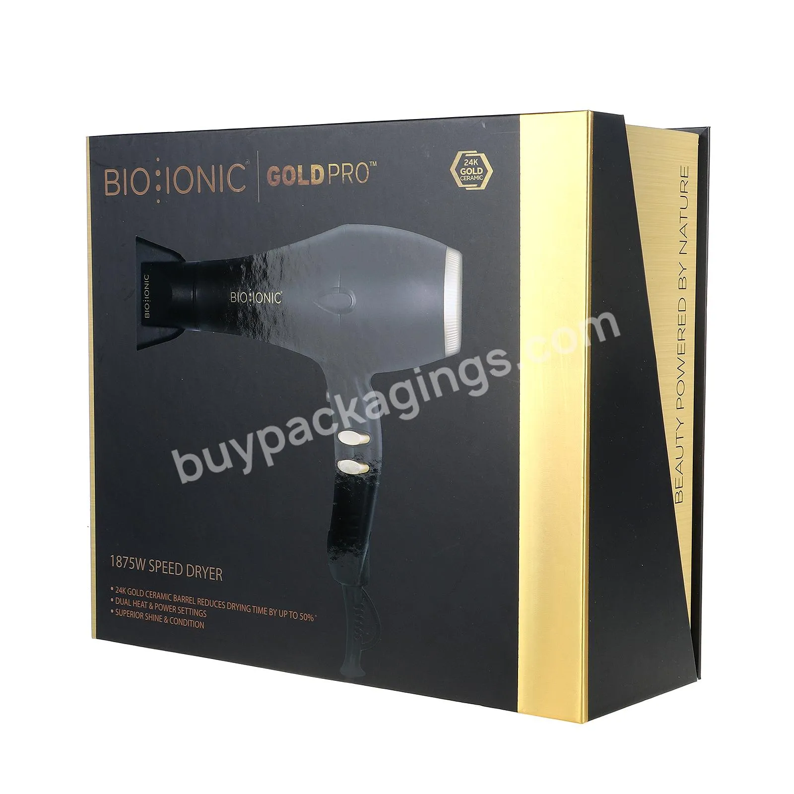 High Quality rigid paper Custom Logo Paper Board hair dryer cardboard box with magnetic closure