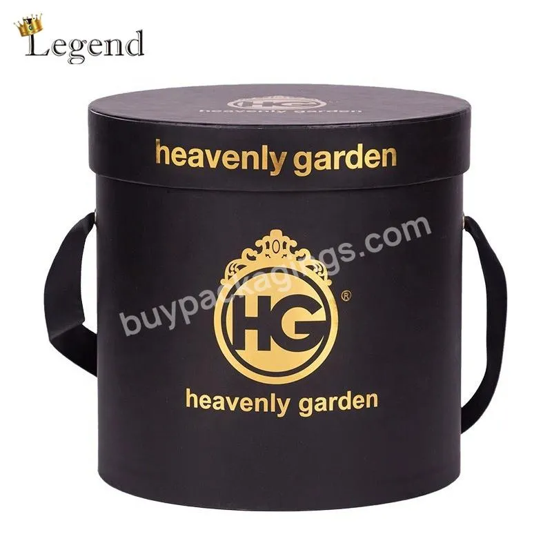 High Quality Rose Cylinder Packaging Boxes Custom Brand Luxury Round Flower Box with Lid