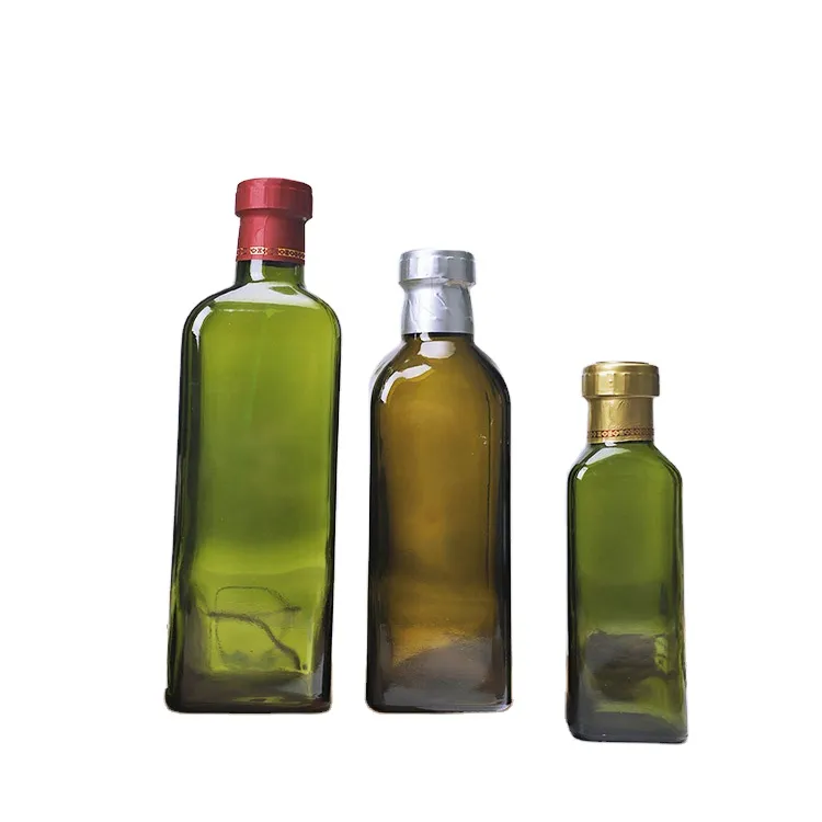 High Quality Round Bottom 250ml Square Bottom Dark Green Brown 500ml Olive Oil Cheap Price Glass Bottle