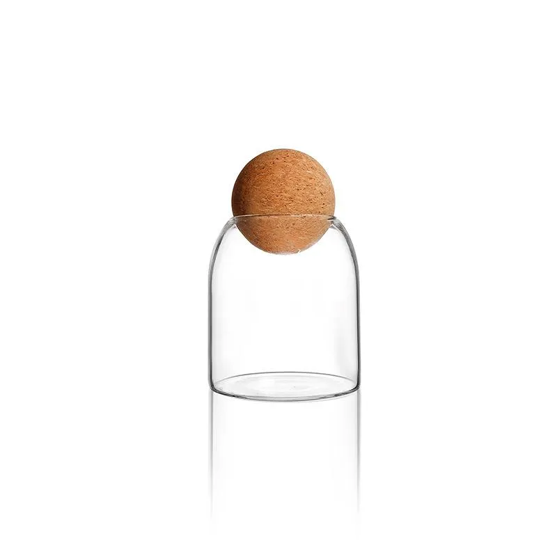 High Quality Spice Jar Glass Storage Bottle With Round Cork Food Storage Container