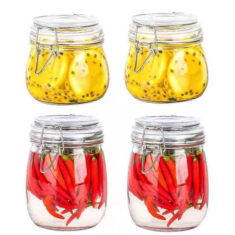 High Quality Transparent Round Big Glass Honey Storage Jar With Bayonet Lid