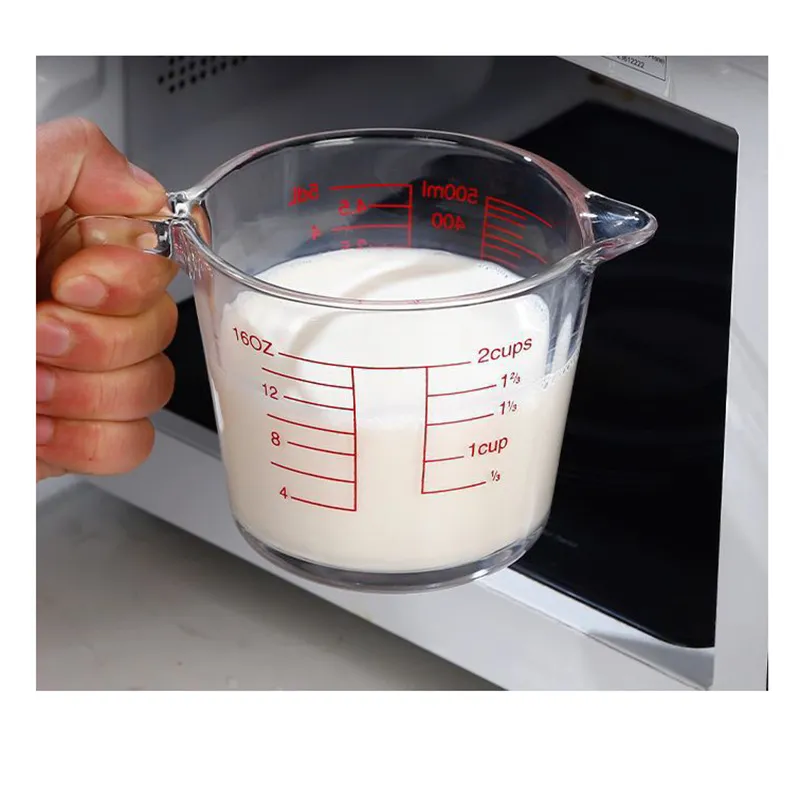 High Temperature Resistance Measuring Cup Microwave Oven Heating Graduated Household Glass Cup