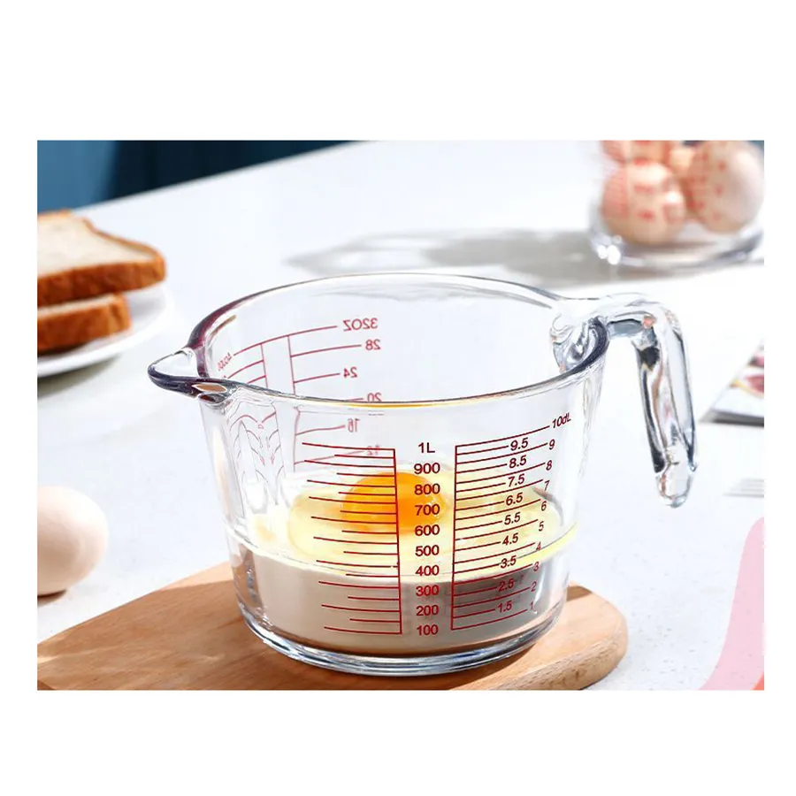 High Temperature Resistance Measuring Cup Microwave Oven Heating Graduated Household Glass Cup