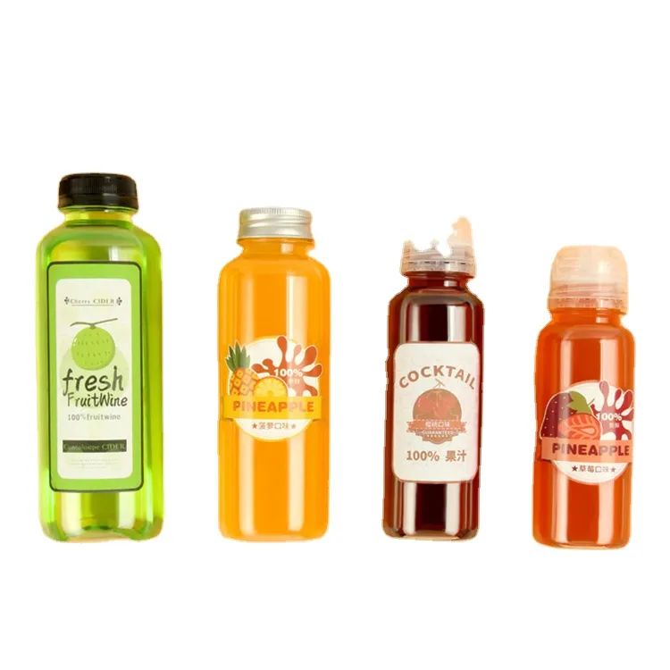 High Transparent Texture 250ml Juice Beverage Pointed Honey Jar Food Grade  PET  Material Plastic Bottle