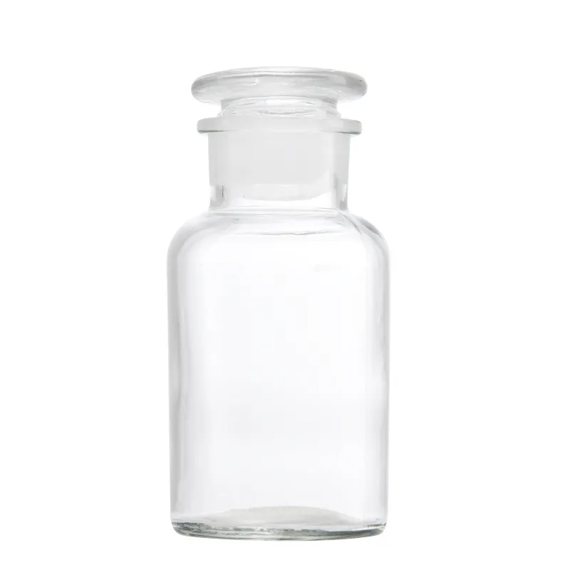 High Transparent Texture Large Caliber Reagent For Laboratory Packaging Multiple Capacity Glass Bottle