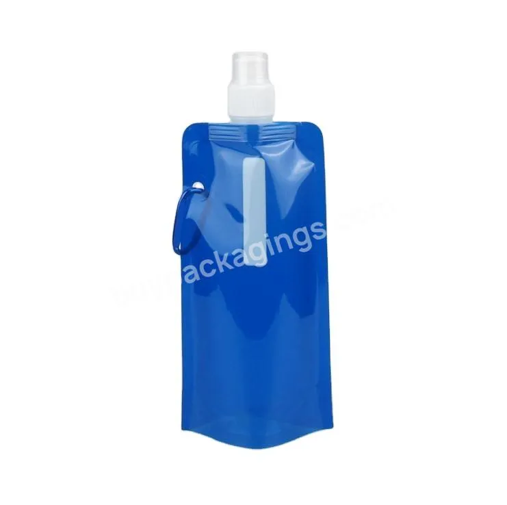 Hiking Camping 16oz Reusable Collapsible Water Pouch Water Bottle Bag