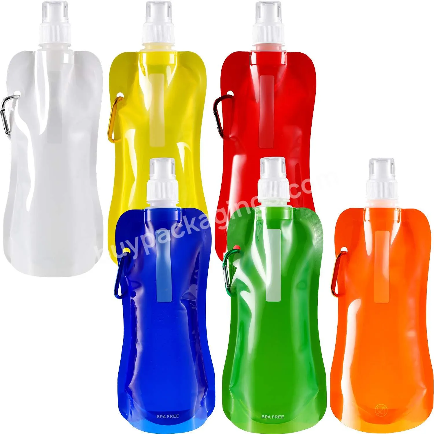 Hiking Camping Plastic Folding 480ml Drinking Water Bag For Kids