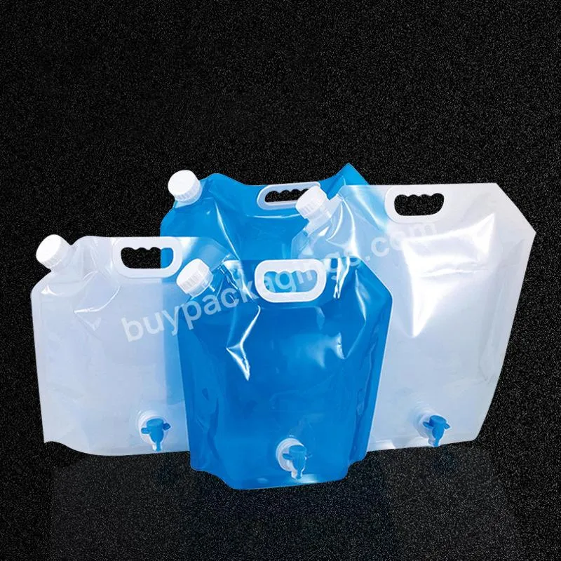 Hiking Camping Water Bag Beer Juice Oil Used Bpa Free 5l 10 Liter Foldable Plastic Water Container Bag Bottle With Faucet