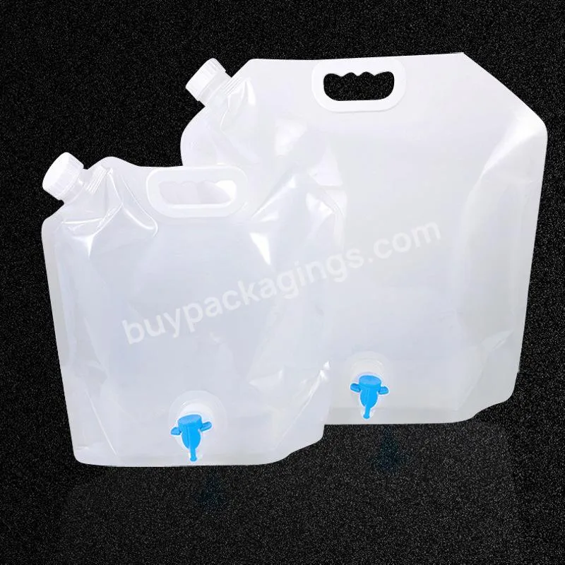 Hiking Camping Water Bag Beer Juice Oil Used Bpa Free 5l 10 Liter Foldable Plastic Water Container Bag Bottle With Faucet