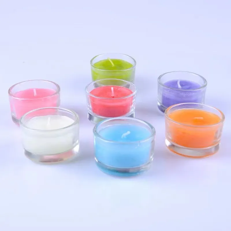 Home Decoration Transparent Thick Base Round Bottom Glass Candle Holders Candle Jars