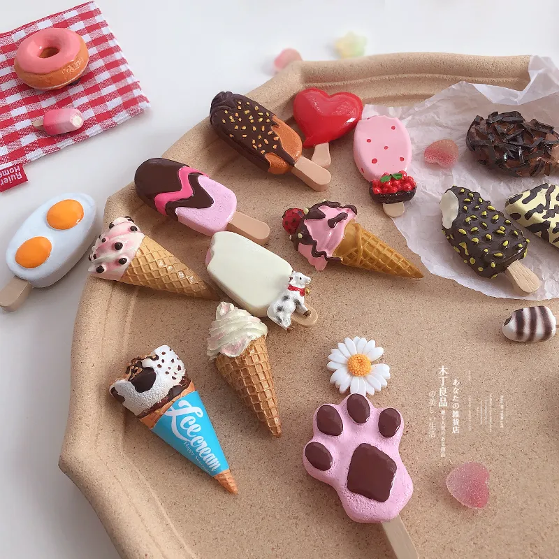 Home Decorations Cute Ice Cream Cone Fridge Magnets Donuts Popcorn Refrigerator Magnets