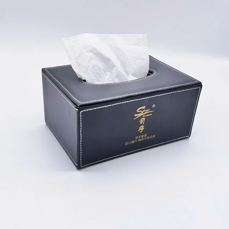 Home PU Leather Large Anti-moisture Rectangular Tissue Paper napkin Box case Household Office Holder Tissue Box