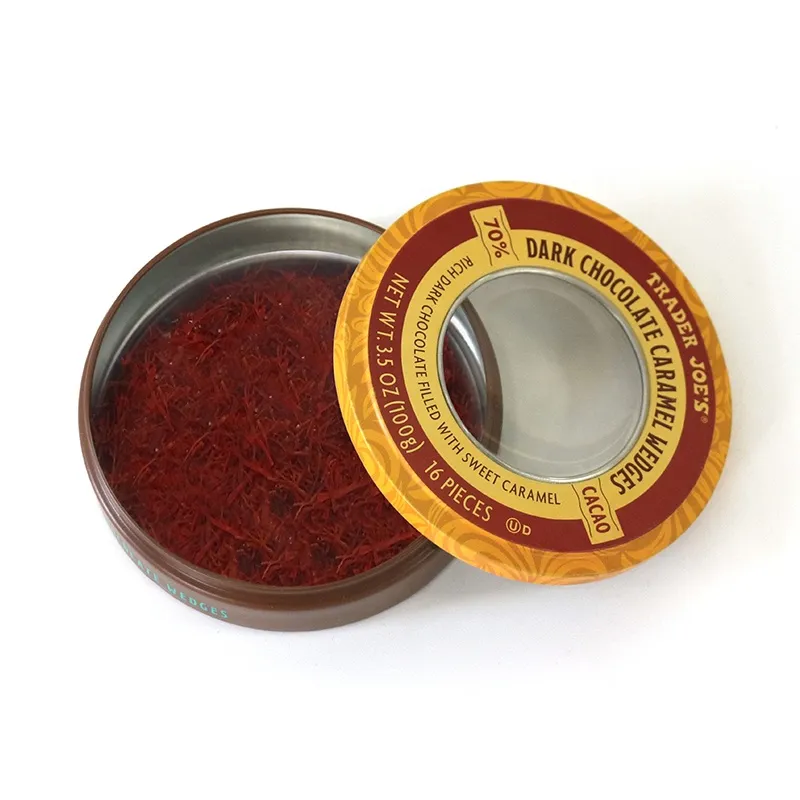 Hot Sale 1g 2g 3g 5g Empty Saffron Packaging Metal Box Container Round Saffron Tin Can For Gift