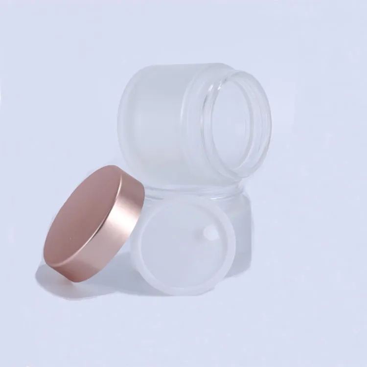 Hot Sale 5g 10g 15g 20g 30g 50g 100g Bright Face Rose Gold Cap Cream Bottle Transparent Cream Bottle Cosmetics Bottle