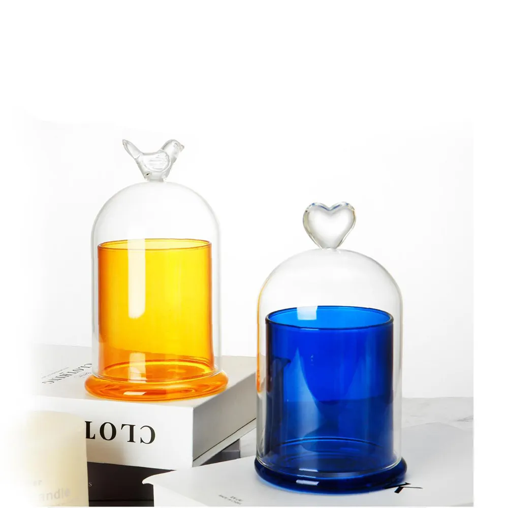 Hot Sale Aromatherapy Essential Oil Multiple Color Glass Candle Cup Expansion Fragrance Stone Glass Cover