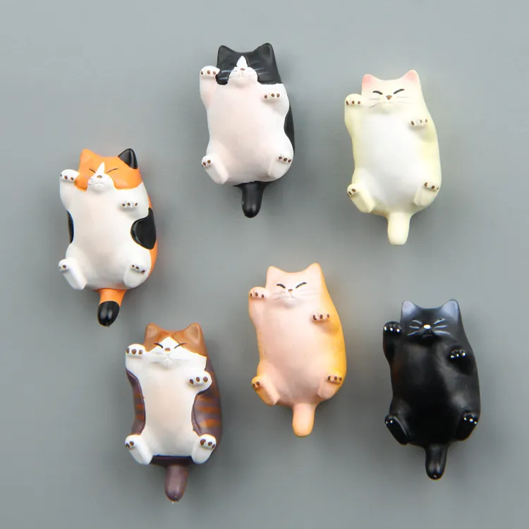 Hot Sale Cat Fridge Magnet Creative Cute 3d Resin Fortune Cat Refrigerator Magnet Lucky Cat Fridge Magnets