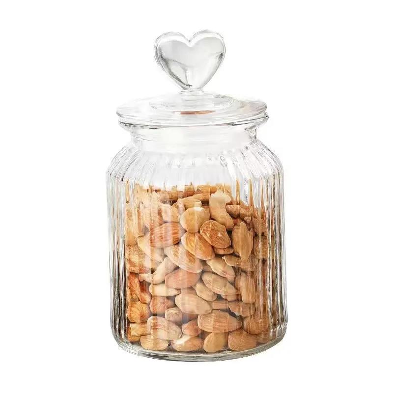 Hot Sale Clear Glass Food Storage Jar 650ml950ml1350ml With Transparent Glass Lids