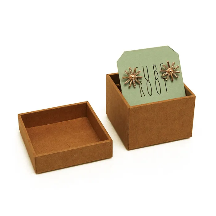 Hot sale color custom kraft paper earring box jewelry box for nose rings