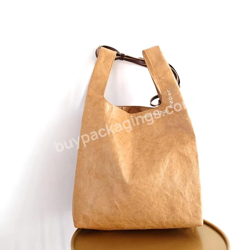 Hot Sale Custom Fashion Washable Dupont Kraft Paper Shopping Tyvek Tote Bag