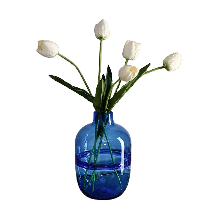 Hot Sale Fashionable Style Creative Colored Transparent House Decorations For Flower Green Planet Glass Vase