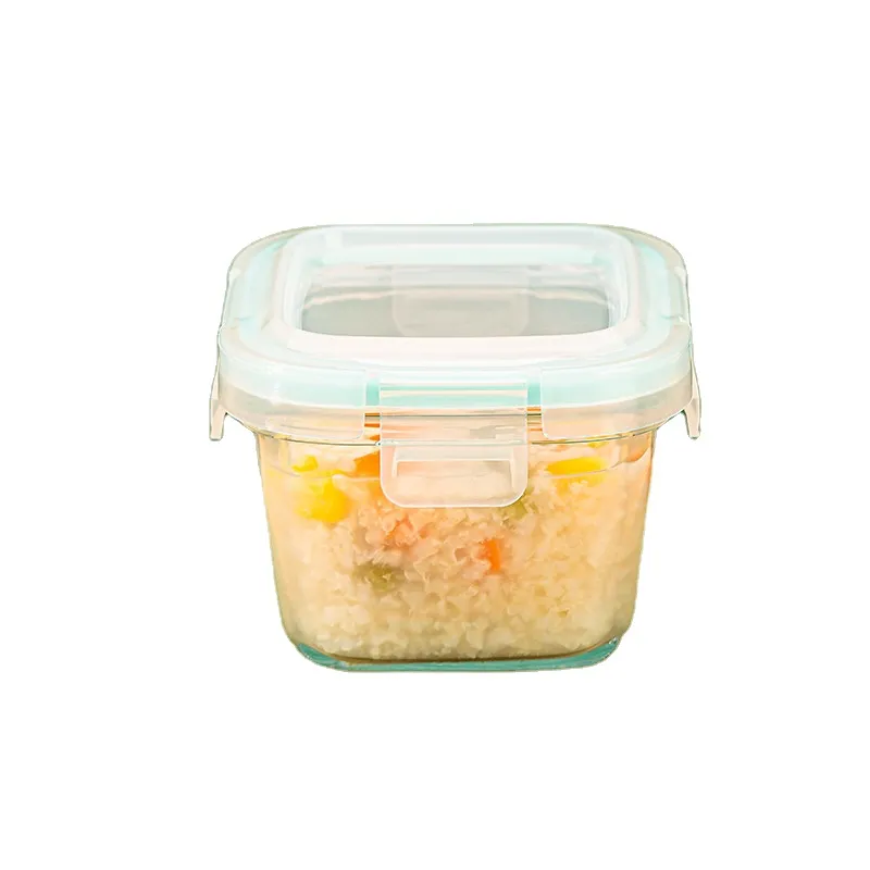 Hot Sale  Heat Resistant Round and Square Shape Food Supplement Box Fresh-keeping Glass Material Bowl