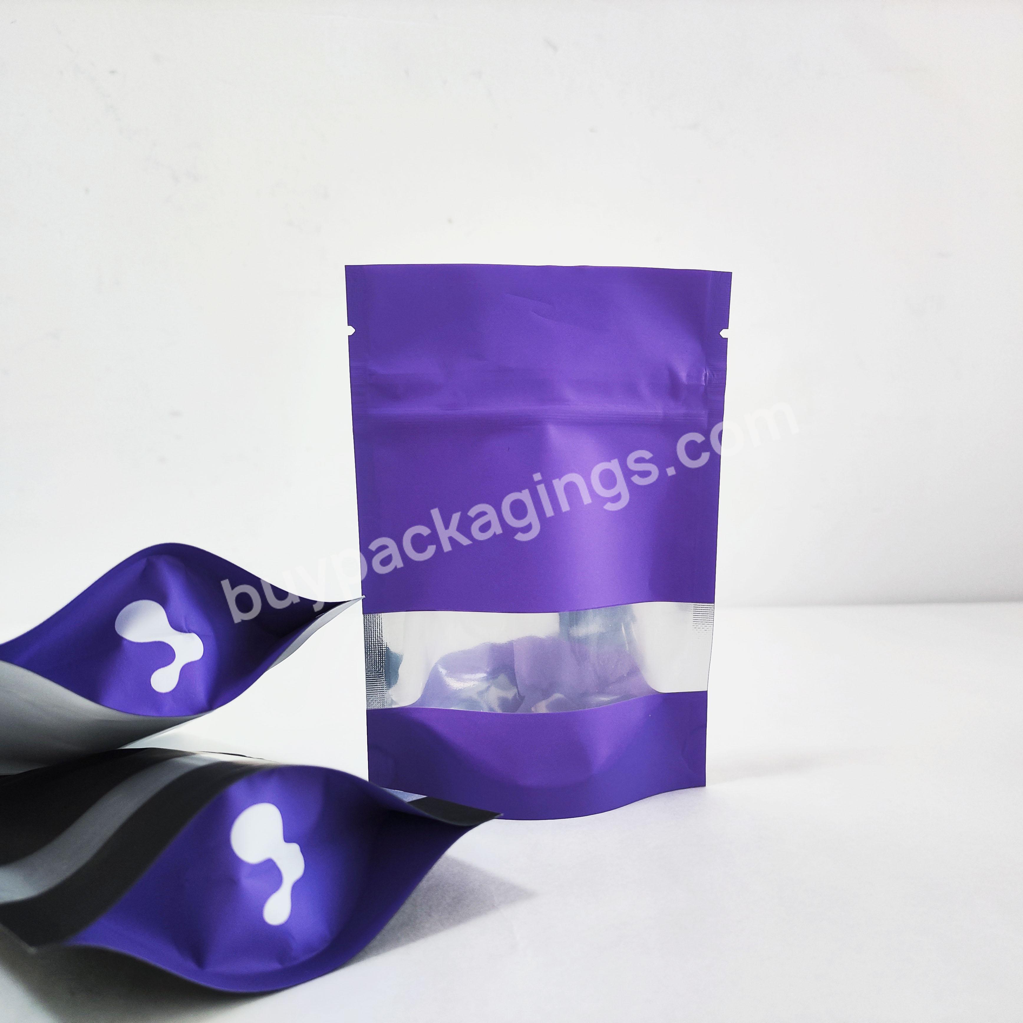 Hot Sale Moisture Proof Sea Through Food Grade Matte Black Pouch Stand Up Ziplock Plastic Bag For Dried Food