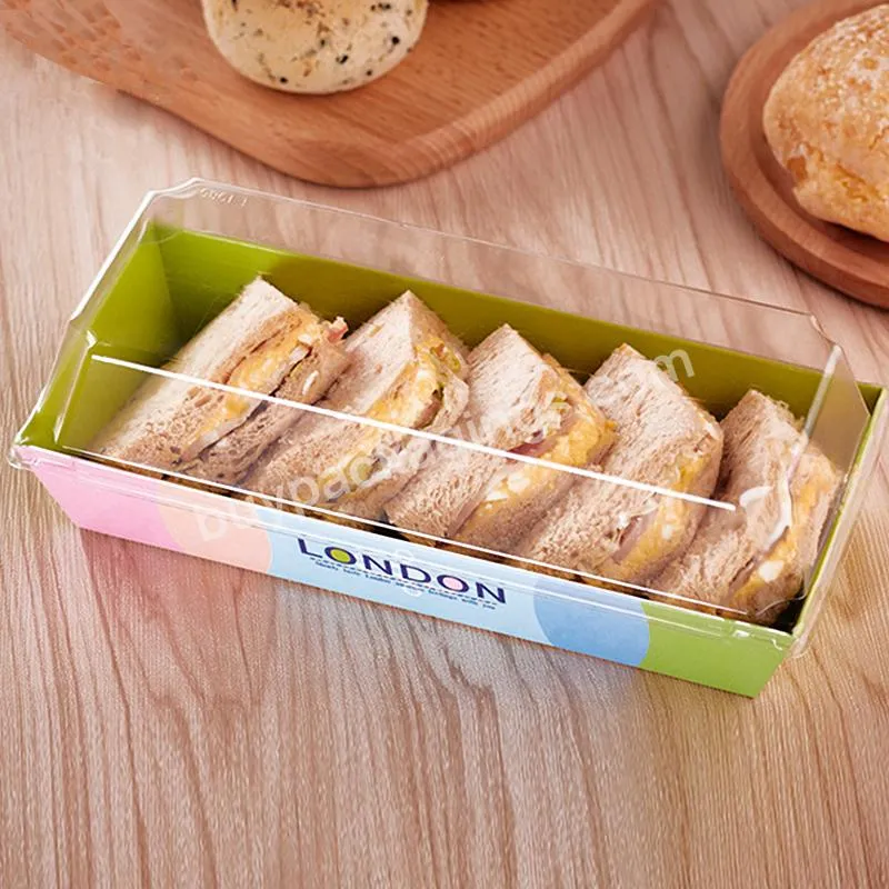Hot Sale Paper Box Packaging For Biscuit And Cake With Clear Plastic Lid