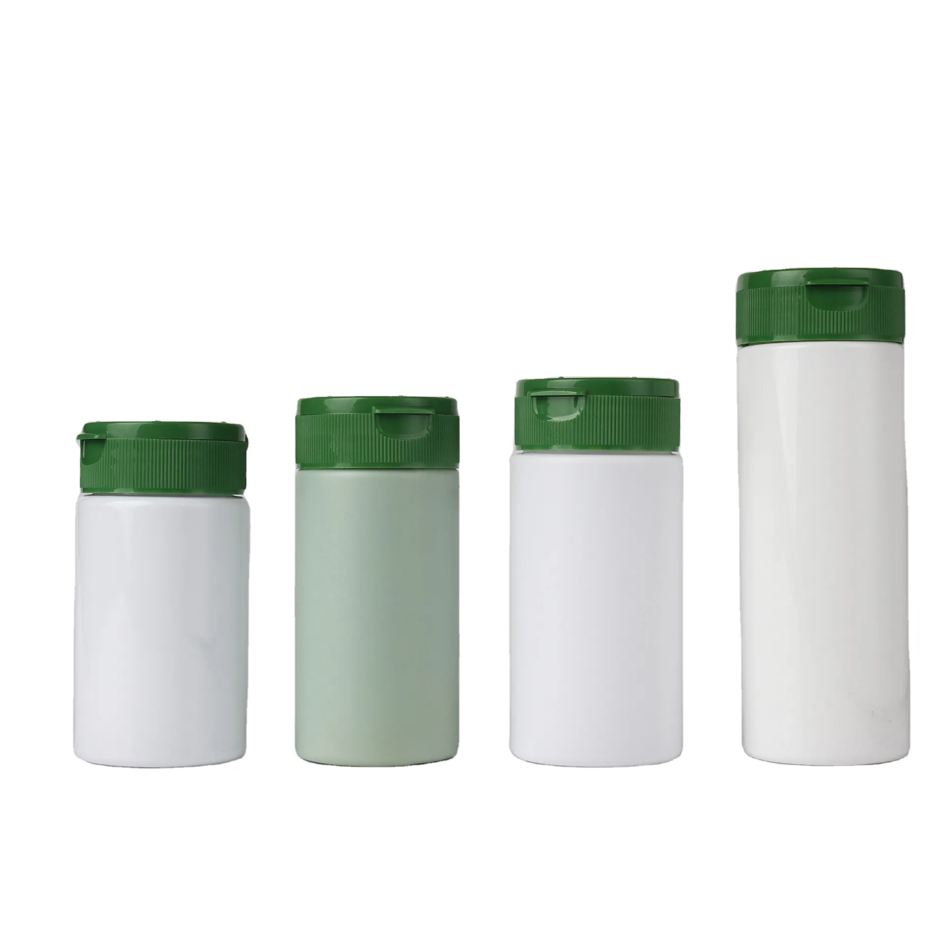 Hot Sale Promotion 200cc  White Green Color Bottle with hole Powder Can Pepper Bottle PET Plastic Jar