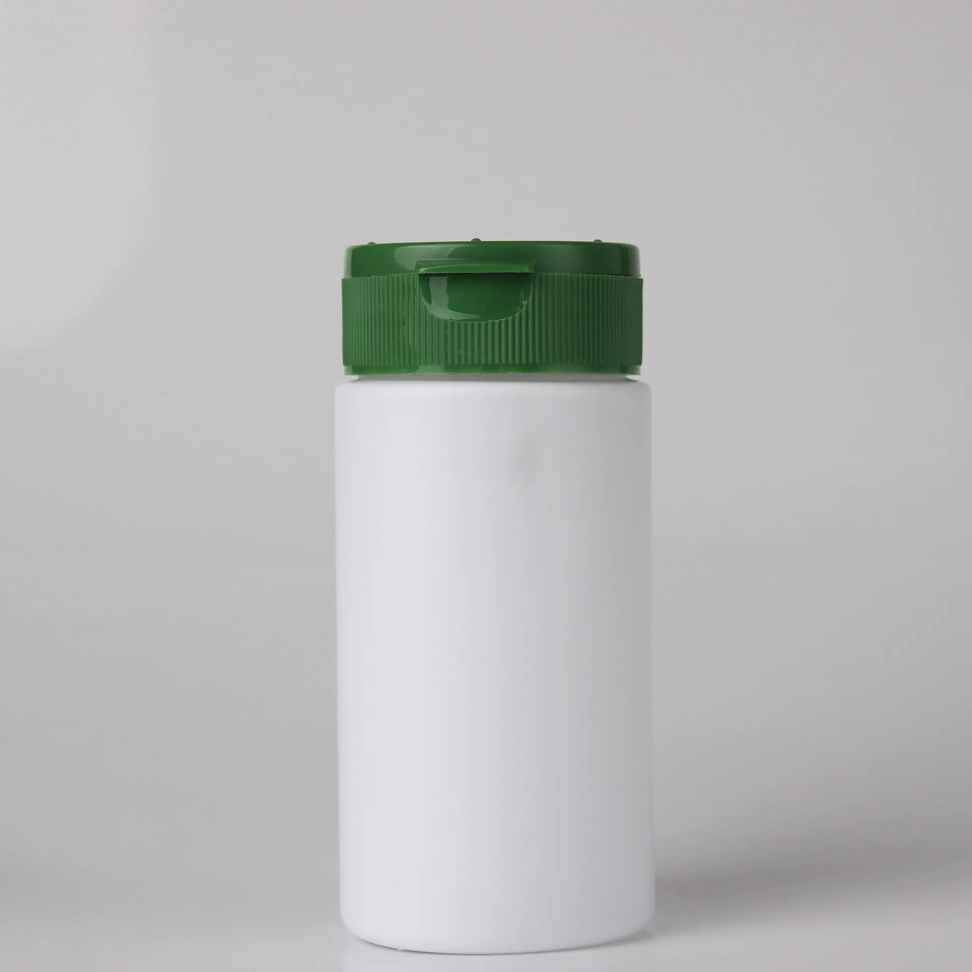 Hot Sale Promotion 200cc  White Green Color Bottle with hole Powder Can Pepper Bottle PET Plastic Jar