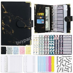 Hot Sale Pu Leather Notebook Binder Budget Planner Money Organizer For Ledger Savings With 12 Zipper Envelope Pockets Stickers