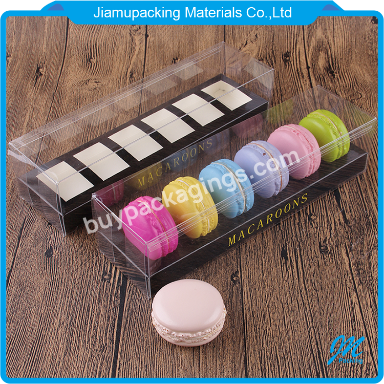 Hot Sale Rectangular Clear Plastic Macaron Box/plastic Cake Dessert Box Packaging