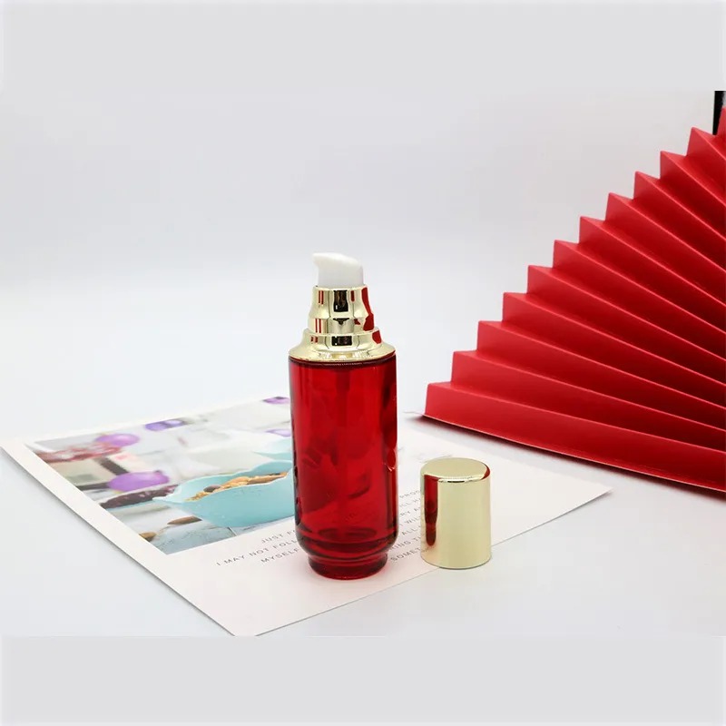 Hot Sale Red Color A Set Series 30g 50g Water Cream Lotion Skin Care Cosmetics Packaging Glass Bottle Jar