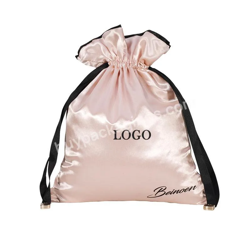 Hot Sale Wholesale Multi Color Luxury Drawstring Large Custom With Logo Dust Pouch Silk Satin Bags