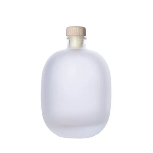 Hot Sale Wine Bottle 250ml 500ml Frosted Clear Glass Juice Beverage Fruit Wine Bottle with Cork