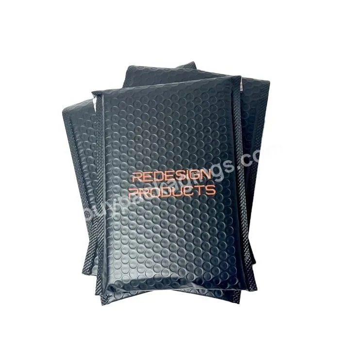 Hot Sell Metallic Bubble Envelope Bags Custom Printed Matte Black Metallic Foil Wrap Padded Packaging Bubble Mailer 6x10