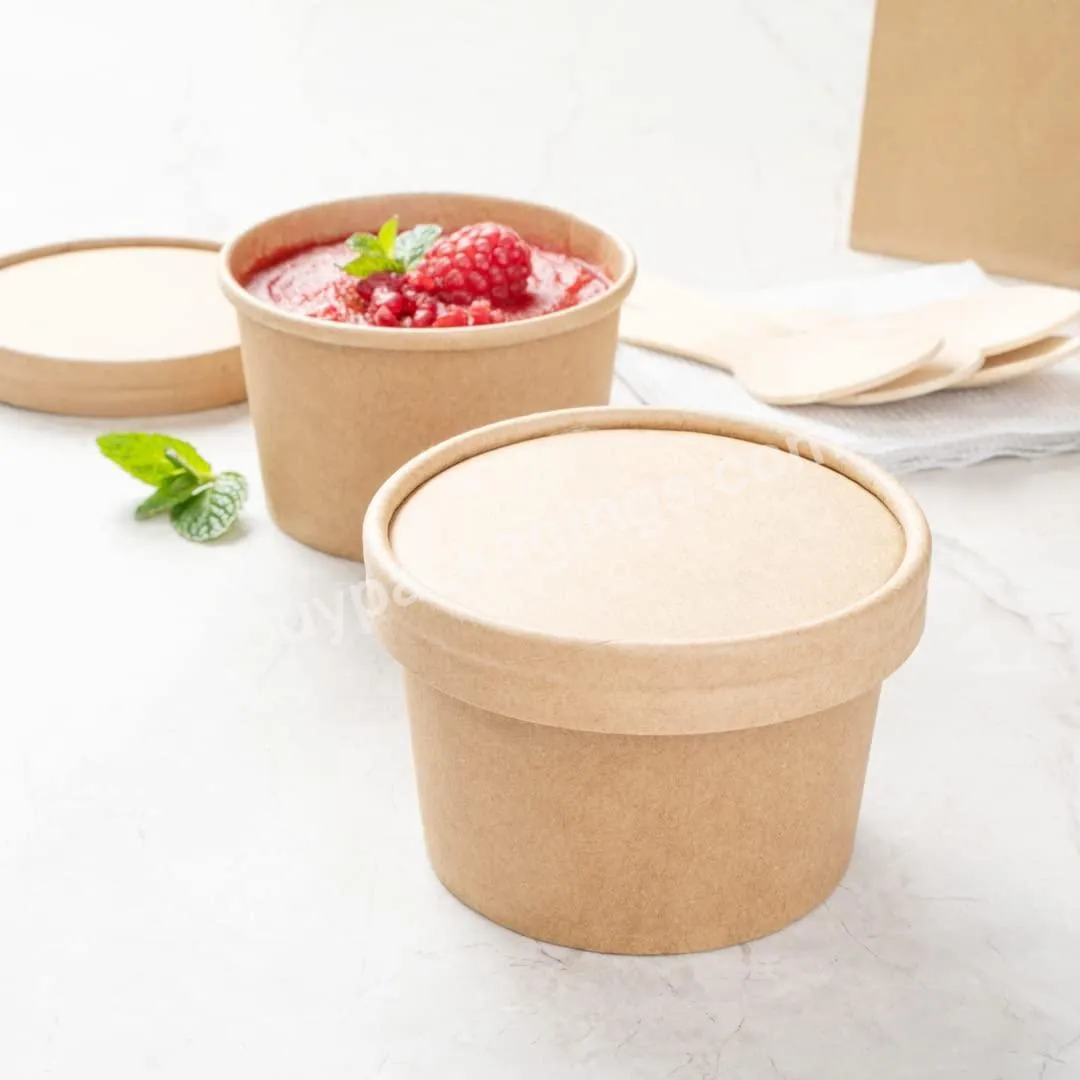 Hot Selling 250 Pieces Disposable Paper Cups For Kraft Sundae Bowls Small Size Paper Container 8oz