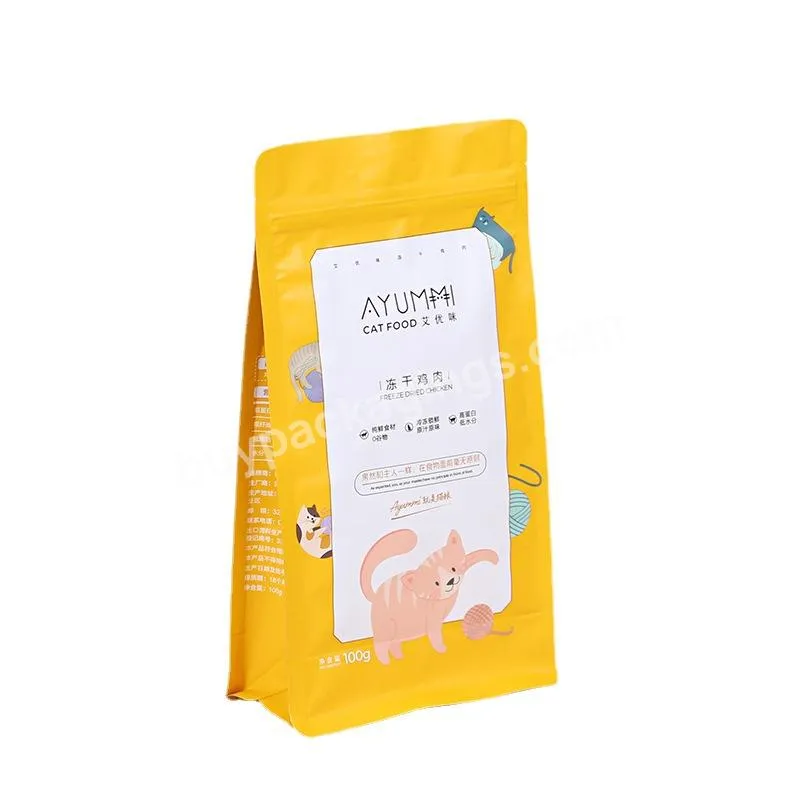 Hot Selling Cat Food Printed Packaging Flat Bottom Bag Pet Food Bag With Zipper Plastic Packaging Bag