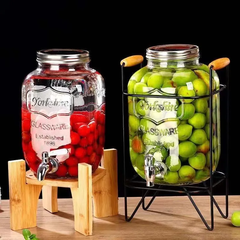 Hot Selling Clear Glass Juice Beverage Dispenser Glass Water Mason Jar