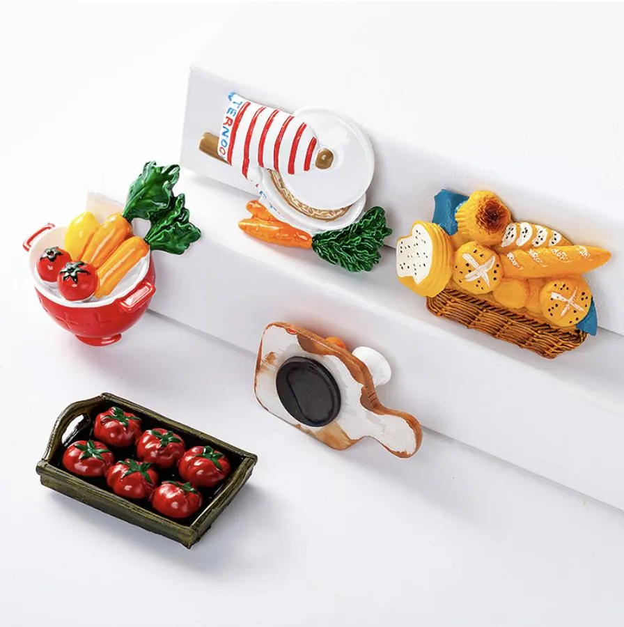 Hot Selling Creative Resin Refrigerator Magnets three-dimensional Fridge Magnet Afternoon Tea Food Resin Fridge Magnet