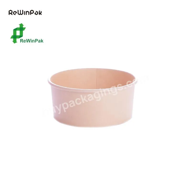 Hot Selling Disposable Bambo Pulp Salad Bowl With Lid Brown Paper Bowl With Transparent Lid