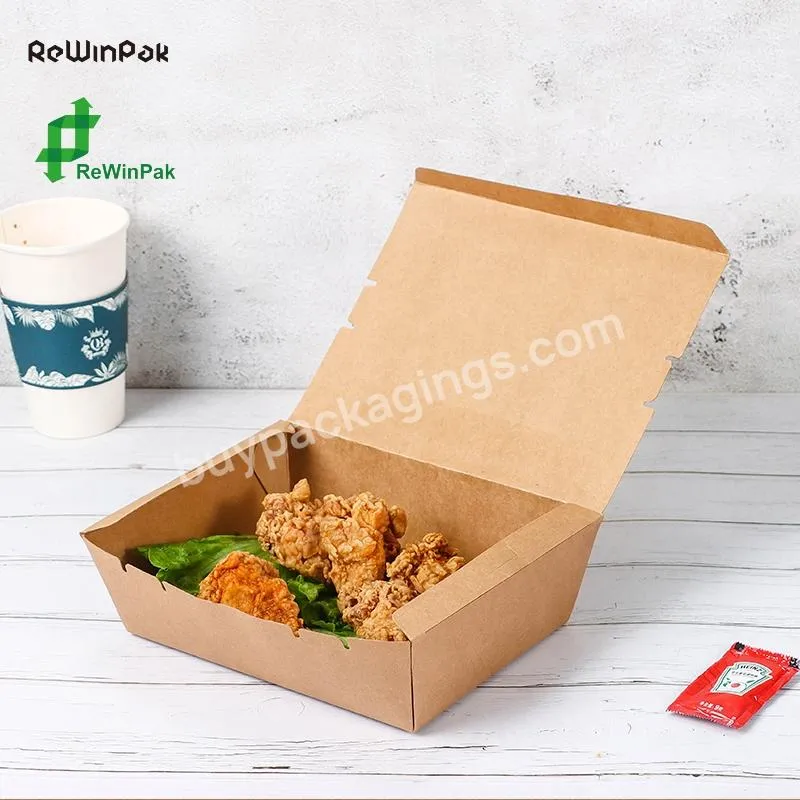 Hot Selling Disposable Custom Logo Printing Fast Food Takeaway Food Packaging Lunch Box Kraft