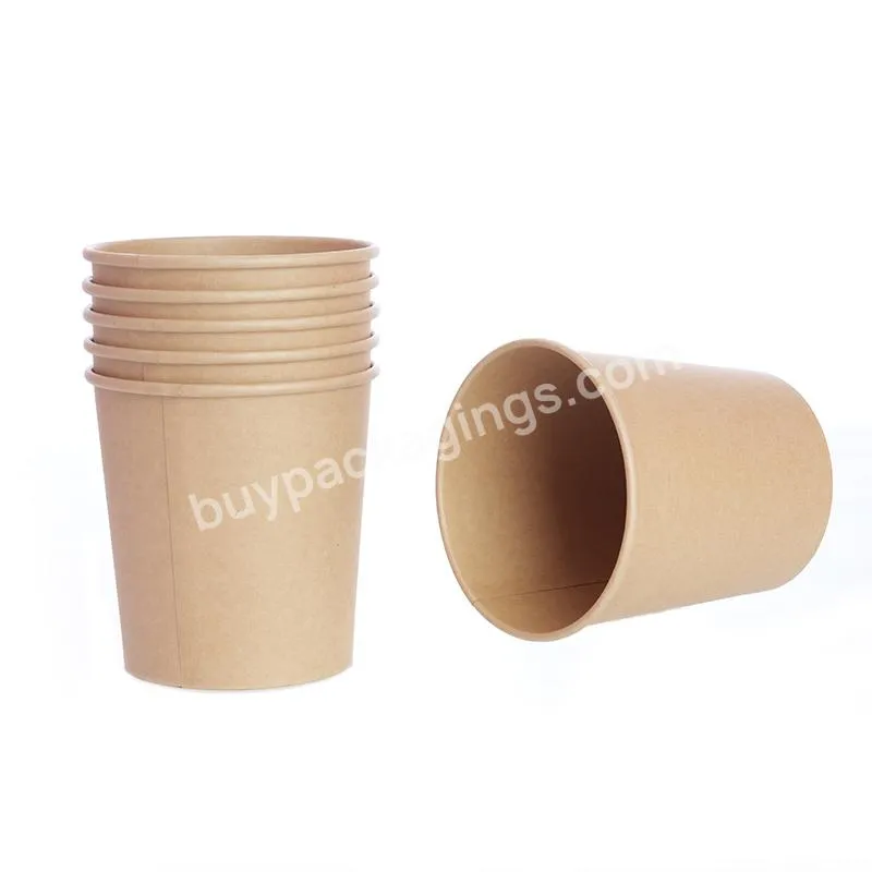 Hot Selling Disposable Kraft Paper Soup Bowl With Paper Lid Snacks Noodle Takeaway Packaging Soup Cup With Double Layers Lid