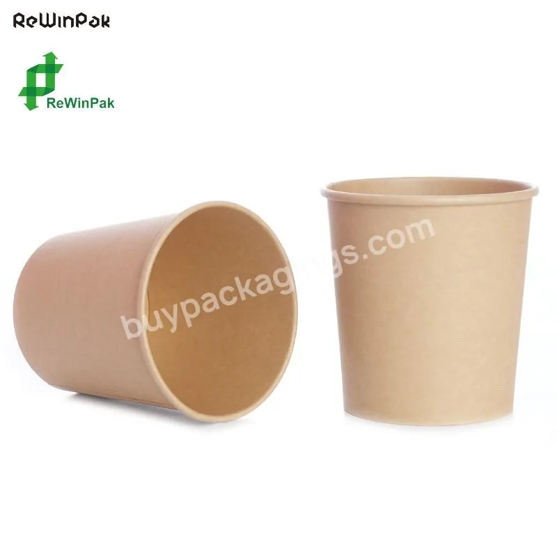 Hot Selling Disposable Kraft Paper Soup Cup With Paper Lid Round Takeaway Food Kraft Container