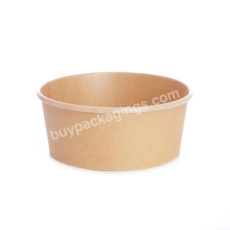 Hot Selling Disposable Paper Food Container 750ml 25oz Kraft Bowl With Pet Lid And Heatable Pp Lids