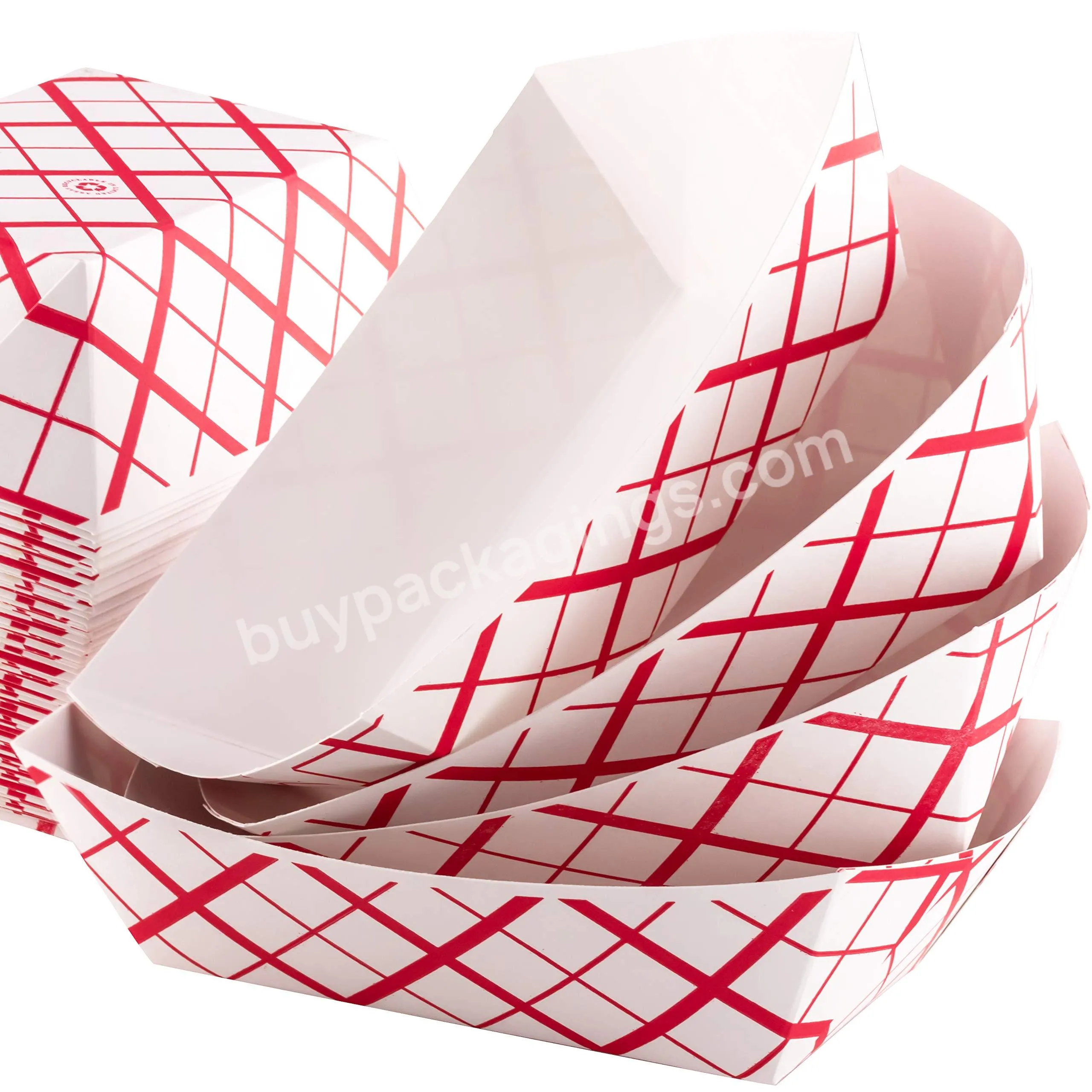 Hot Selling Disposable Paper Food Tray White Kraft Paper Boat Paper Food Tray Supplier