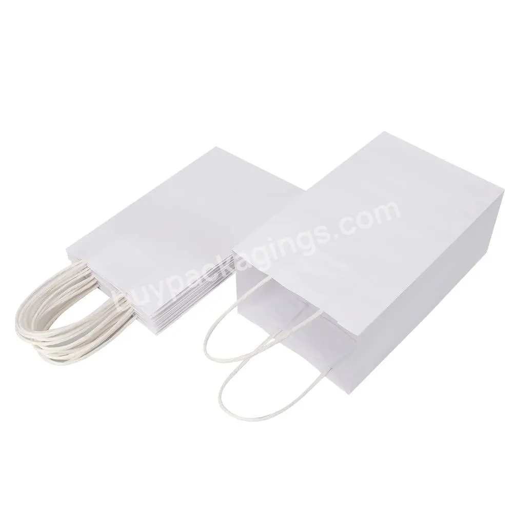 Hot Selling Eco Friendly Disposable Brown And White Paper Bag With Handle Support Customized Printing Logo